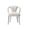 Manhattan Comfort 7-Piece Hathaway 59.05 Round Dining Set in Black with 6 Flor Dining Chairs in Ivory 6-DT05DC088AR-BKIV - alternate 3